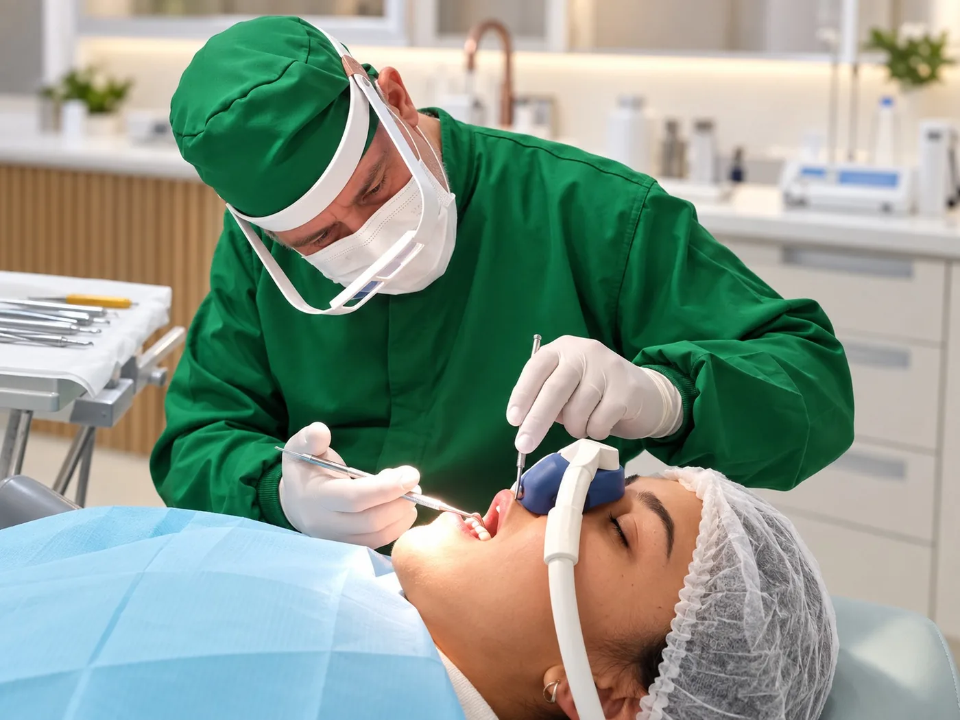 Dr. Marco Petrone em atendimento com sedação inalatória